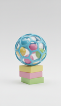 Baby blue musical rattle ball