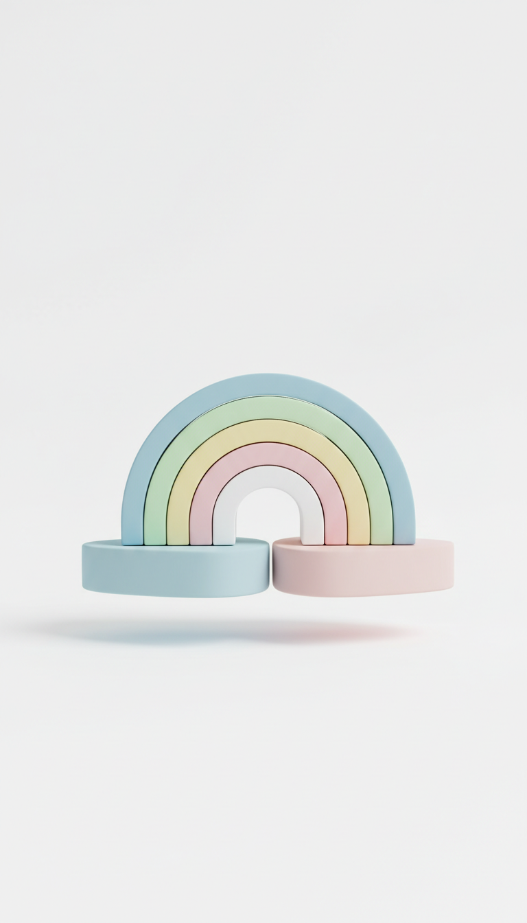Pastel rainbow arch stacker