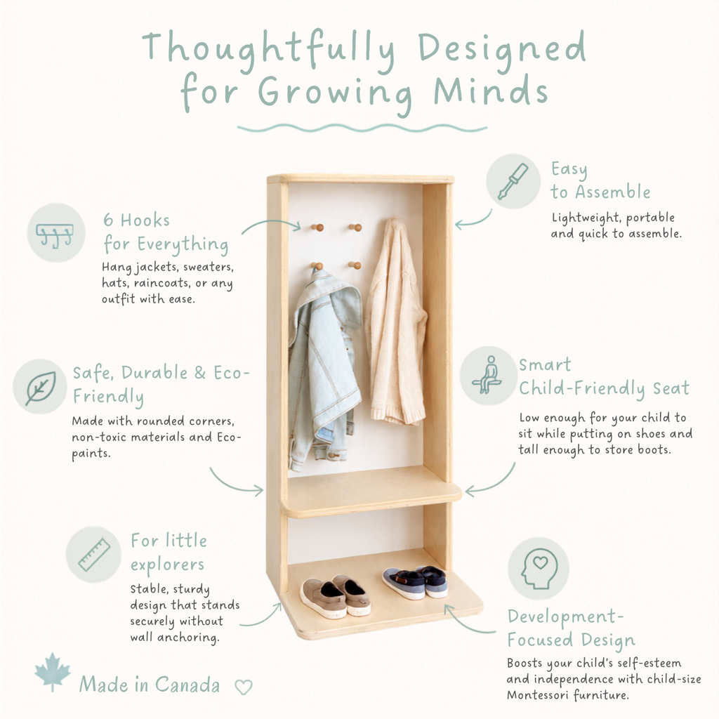 MANGO - Montessori Cubby Coat Rack